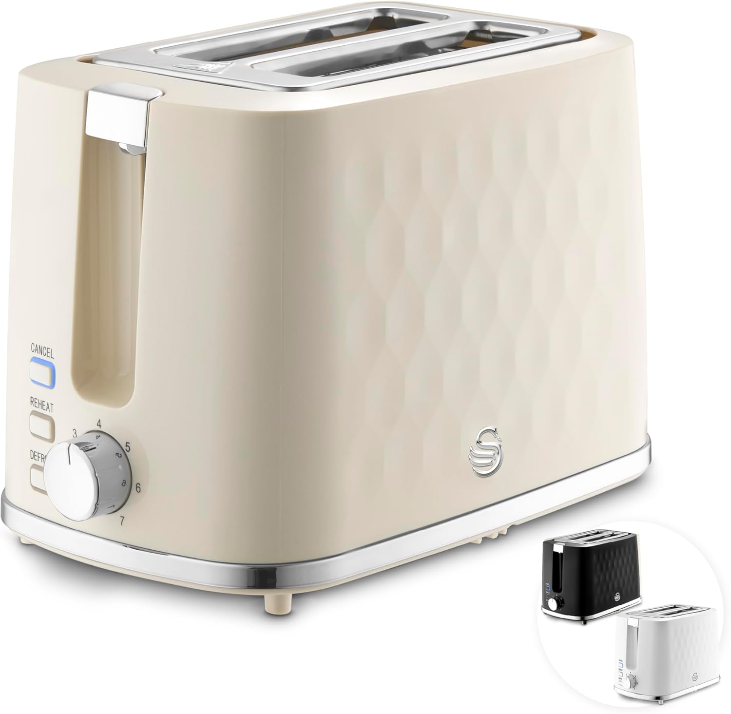 Swan Hexton 2 Slice Toaster - Cream