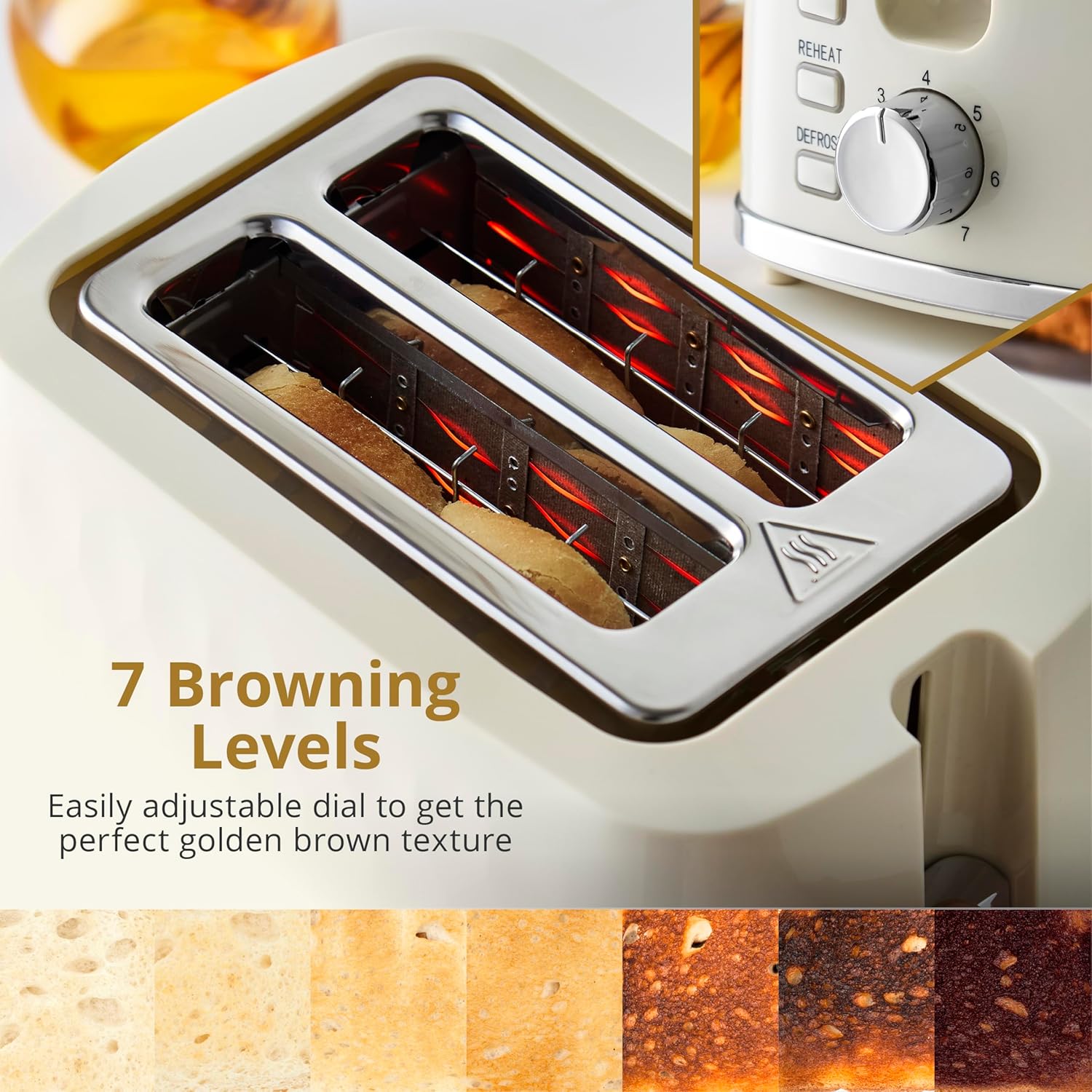 Swan Hexton Cream 2 Slice Toaster