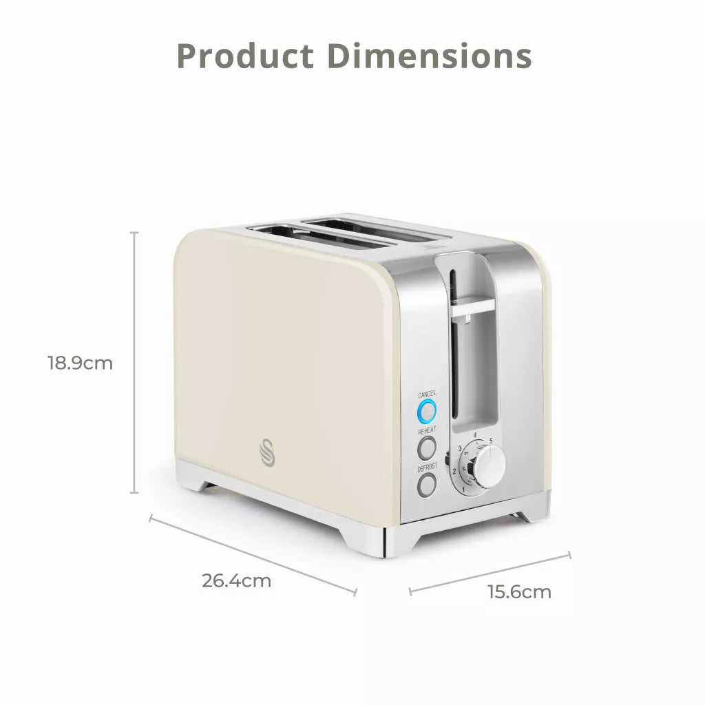 Swan Solace 2 Slice Stainless Steel Toaster