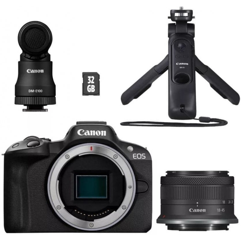 Kit de creación de contenido Canon EOS R50 con lente de 18-45 mm 