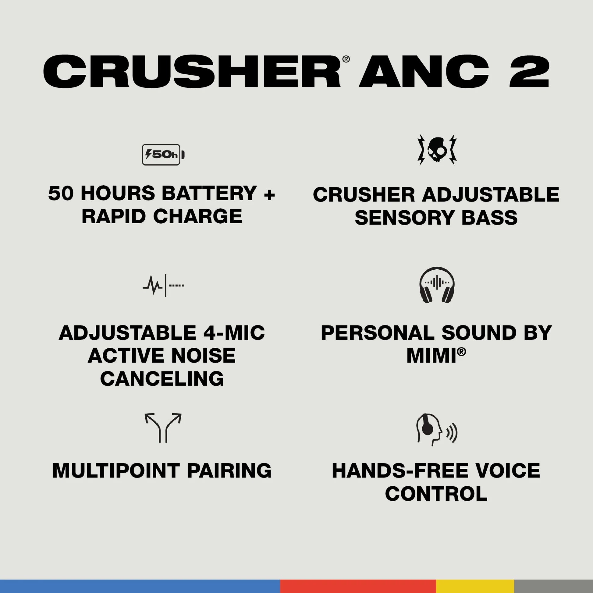 Skullcandy Crusher ANC 2 Headphones - True Black