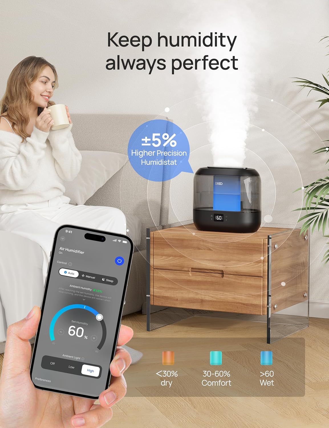 DREO 4L Smart Humidifier - Black