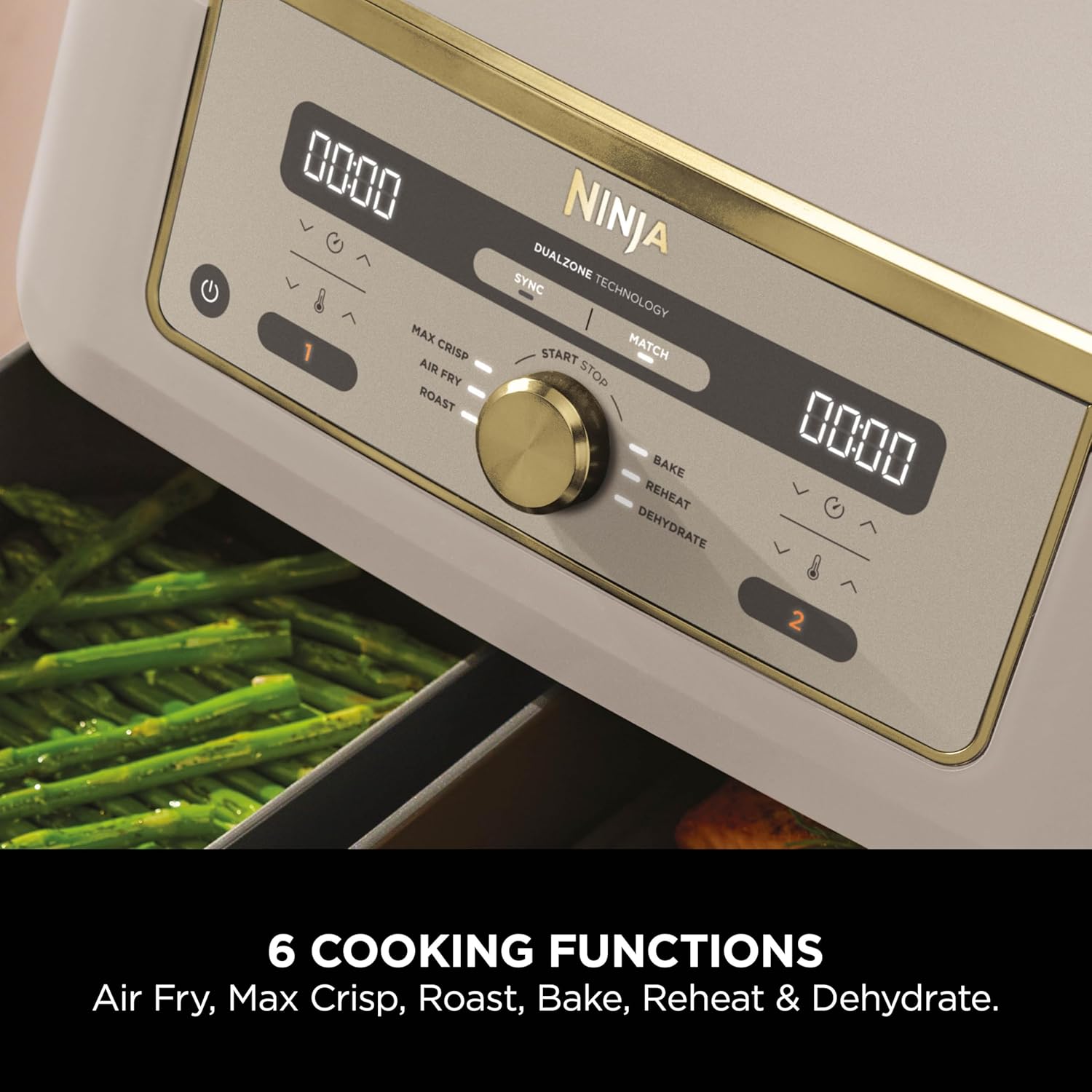 NINJA MAX 6-in-1 Dual Zone Air Fryer - Stone Gold DZ400