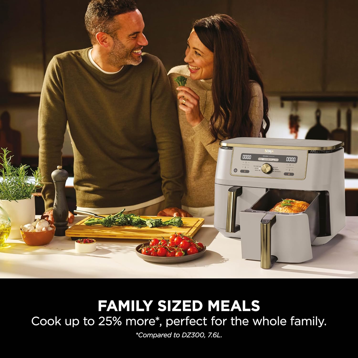NINJA MAX 6-in-1 Dual Zone Air Fryer - Stone Gold DZ400