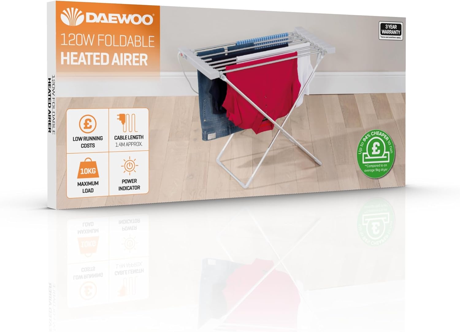 Tendedero calefactable Daewoo - HEA1901