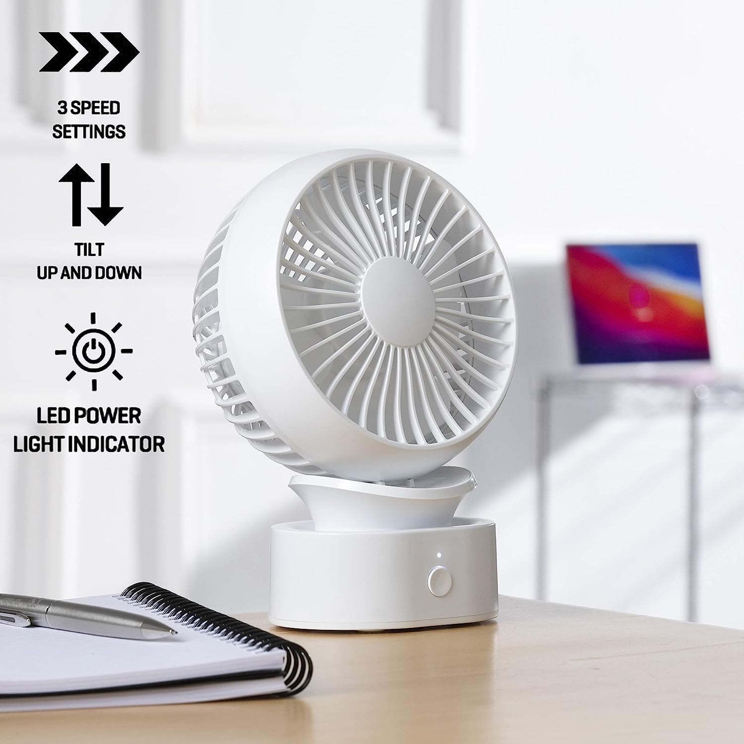 Ventilador portátil recargable Daewoo de 4 pulgadas - COL1540