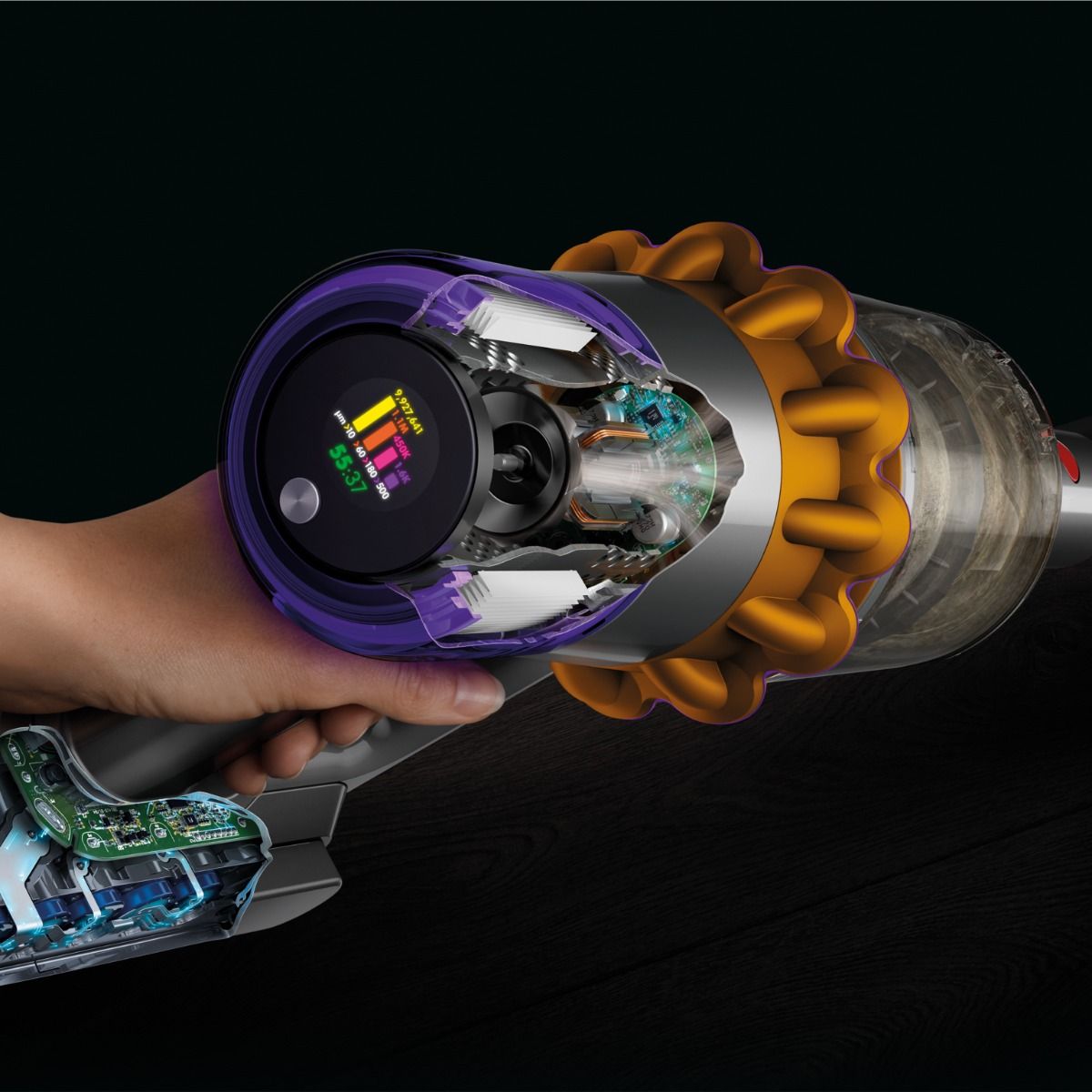 Aspiradora inalámbrica Dyson V15 Detect Absolute (amarilla y níquel) 