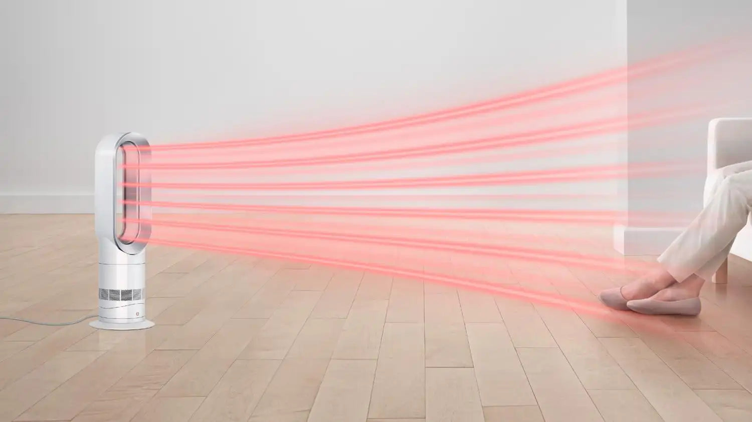 Dyson Hot+Cool Jet Focus AM09 fan heater (White/Silver)