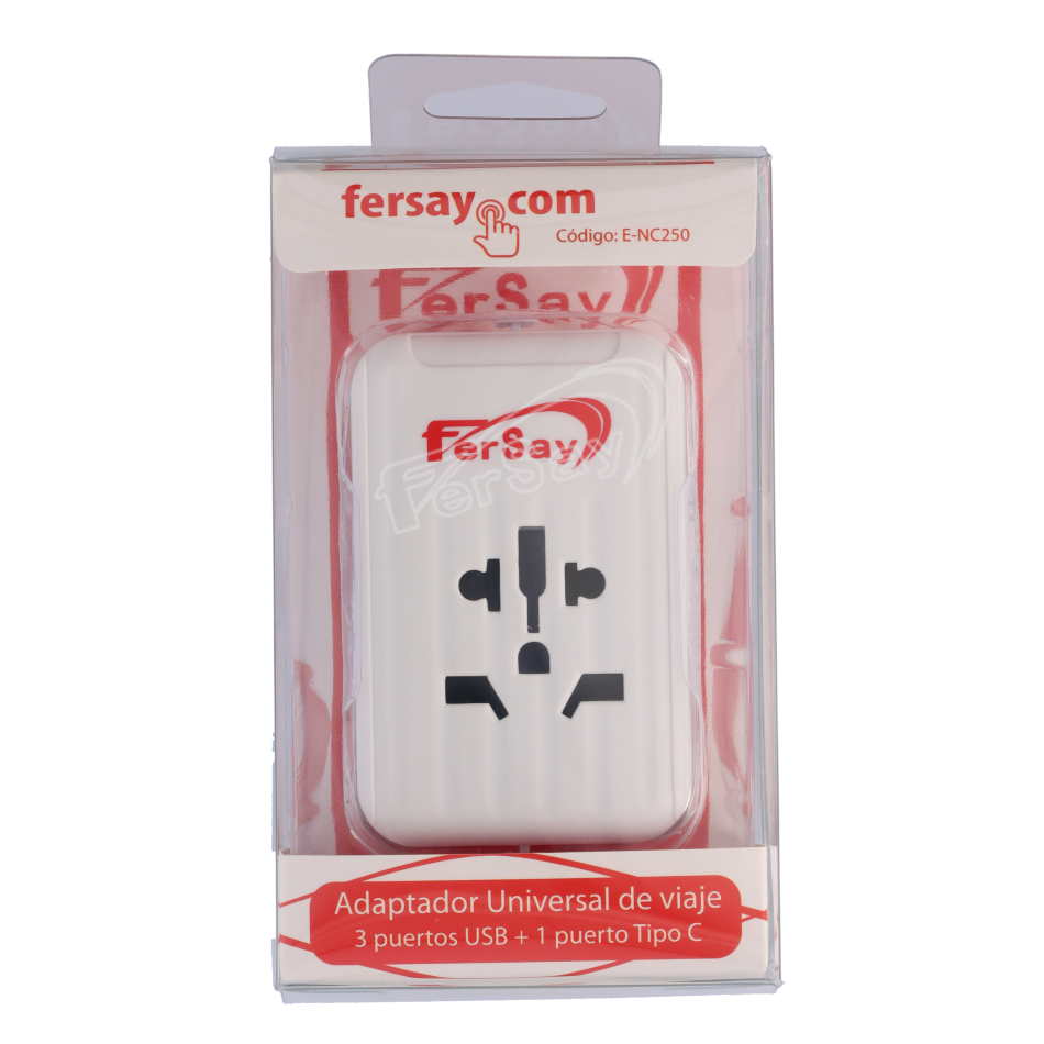 Adaptador de viaje universal Fersay para enchufes de red | E-NC250