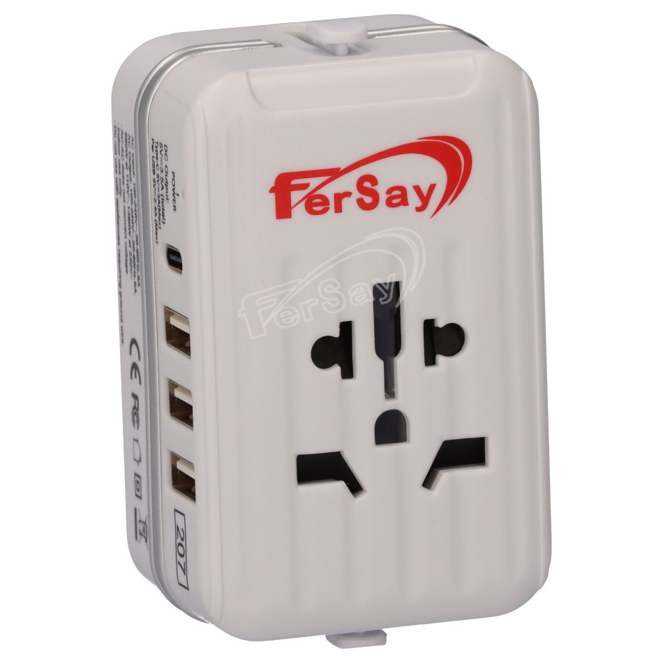 Adaptador de viaje universal Fersay para enchufes de red | E-NC250