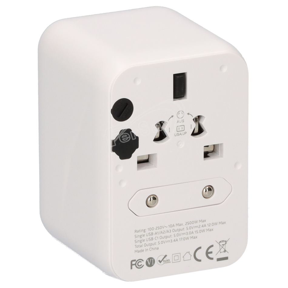 Adaptador de viaje universal Fersay para enchufes de red | E-NC251