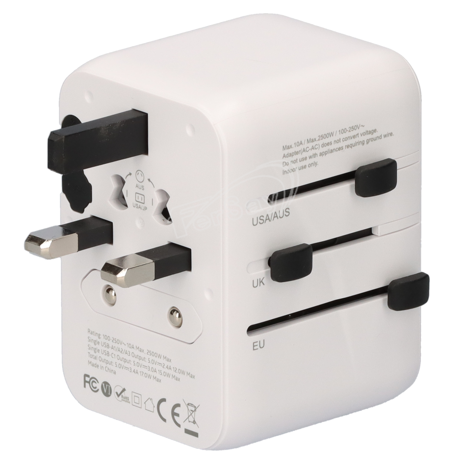 Adaptador de viaje universal Fersay para enchufes de red | E-NC251