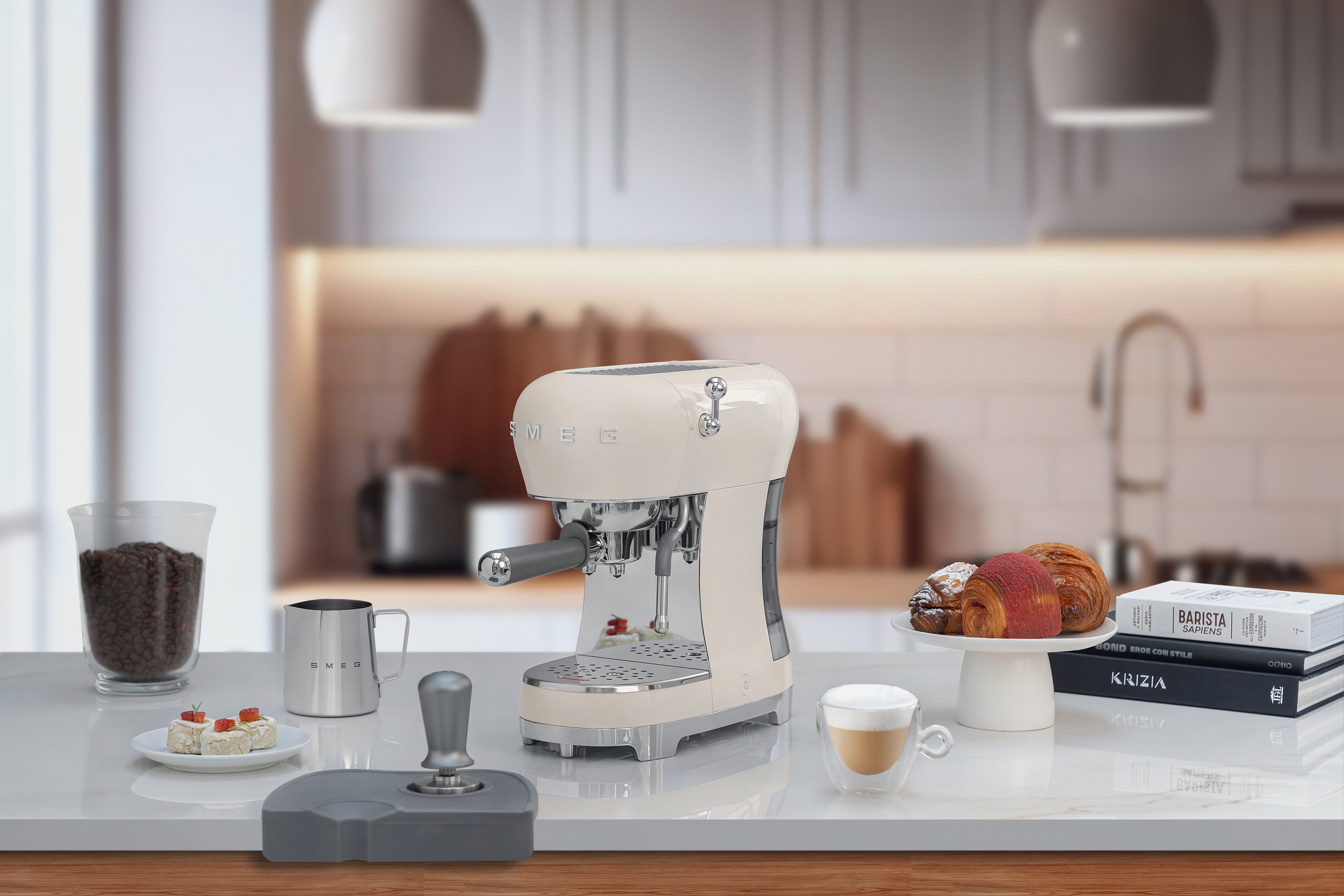 Smeg Espresso Coffee Machine with Steam Wand - ECF02