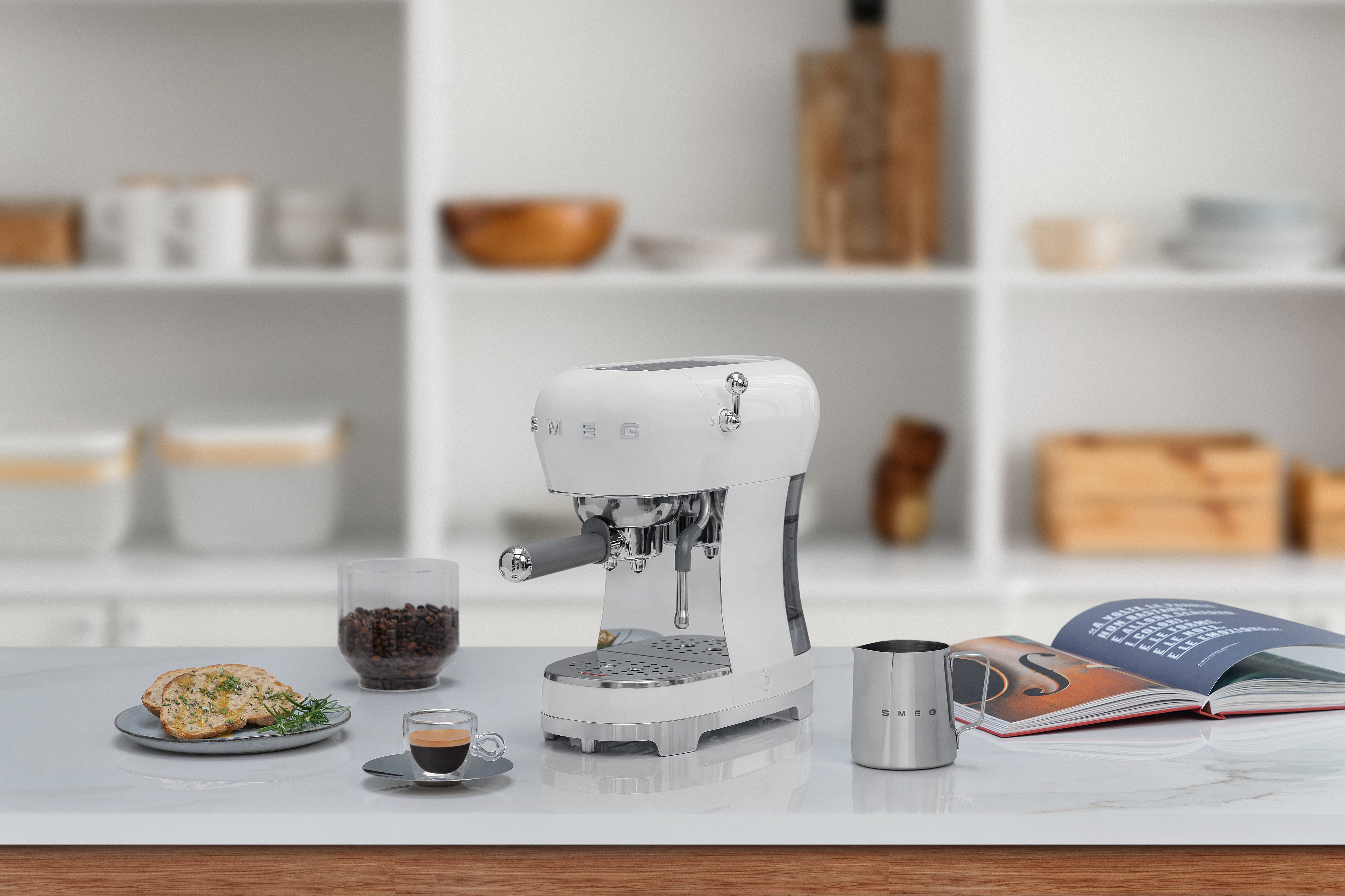 Smeg Espresso Coffee Machine with Steam Wand - ECF02