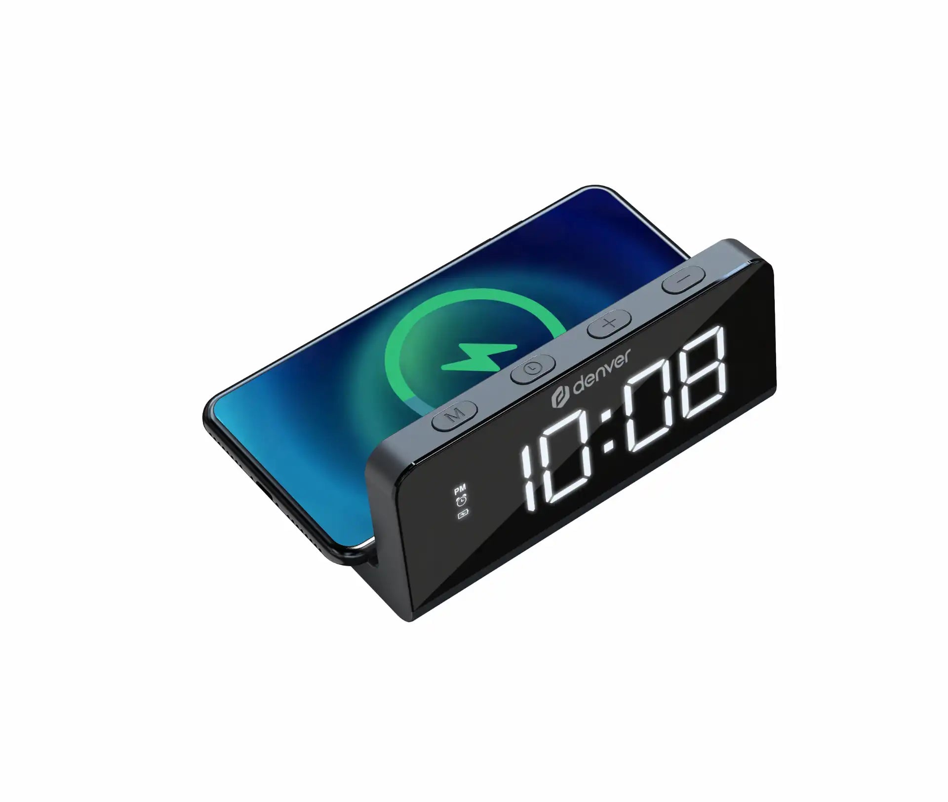 Denver Alarm Clock with Wireless Charging - ECQ-103MK2