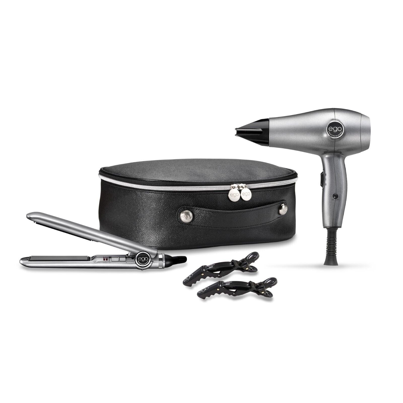 EGO Multi voltage 6 Piece Travel Dryer & Straightener Set - EGO01BU