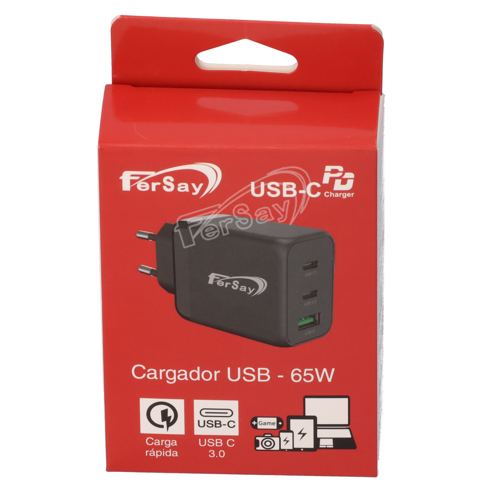 Cargador rápido Fersay con puerto USB y USB-C - FERSAY-AR23