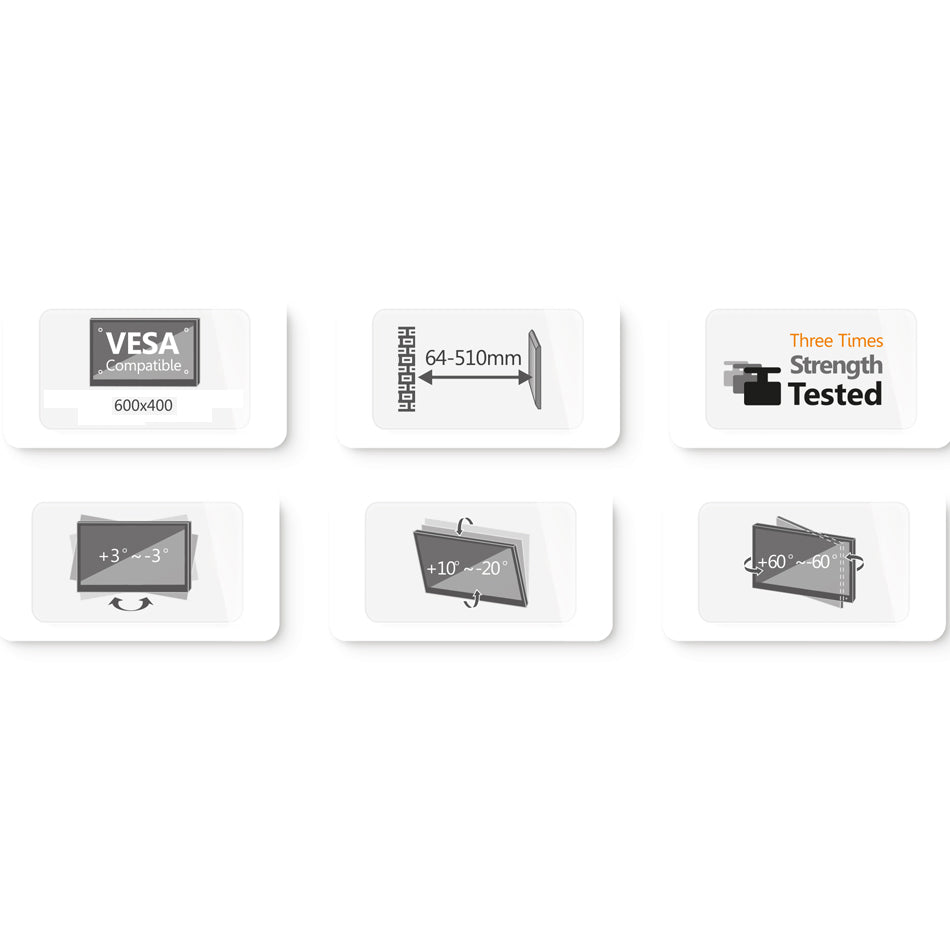 Soporte de pared para TV Fersay de 37 a 70 pulgadas con brazo móvil | FERSAY-SOP-3260-45A