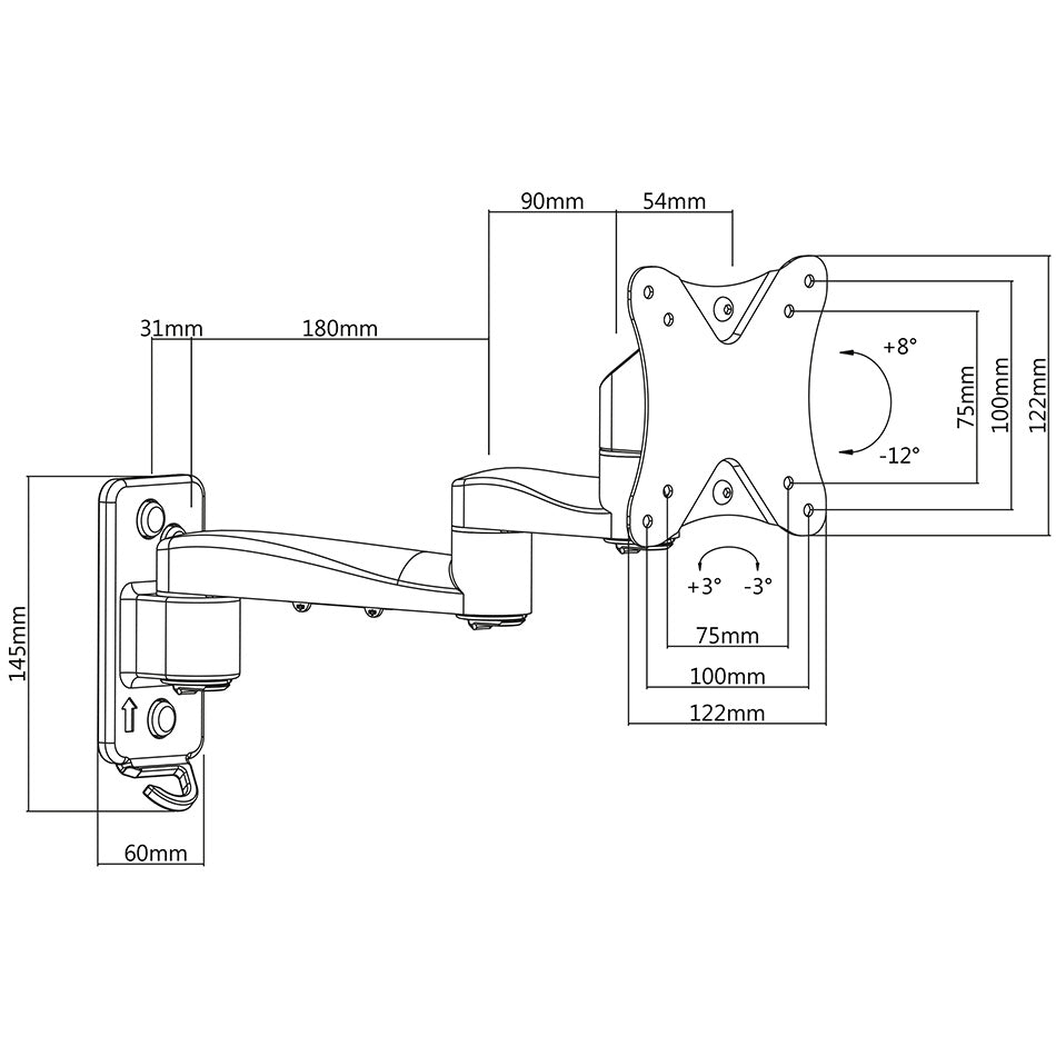 Support mural pour téléviseur Fersay 23"-42" | FERSAY-SOP-2342-50K