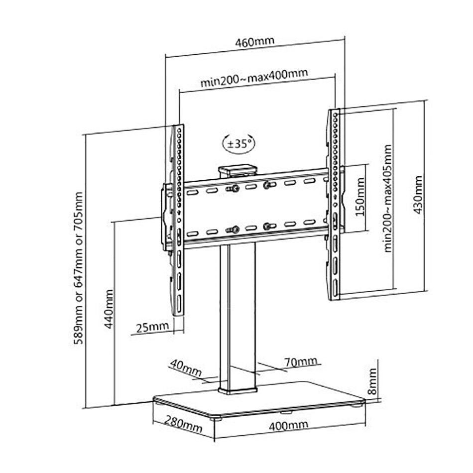 Soporte para TV Fersay de 32 a 55" con base de vidrio | FERSAY-SOP-S55