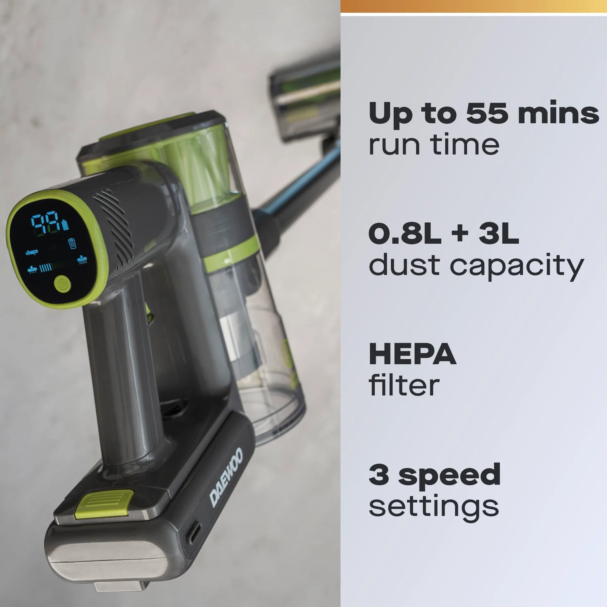 Daewoo Cyclone Freedom Cordless Vacuum Cleaner with Auto Empty System - FLR00203GE