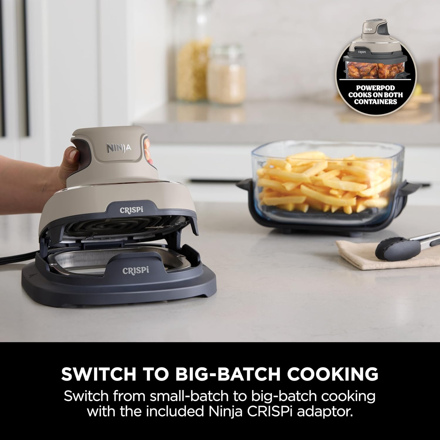 Freidora de aire portátil de vidrio Ninja CRISPi 4 en 1 - FN101UK