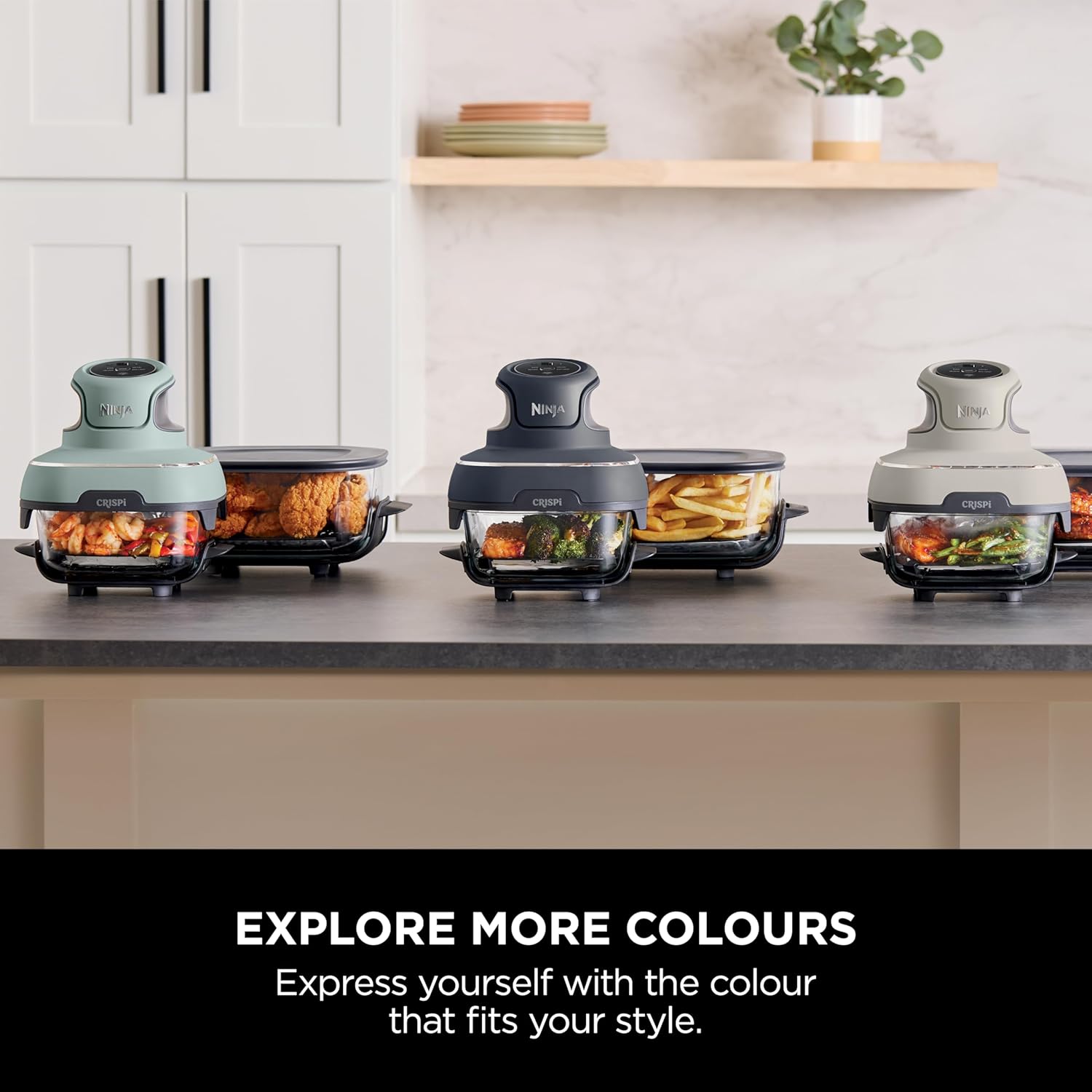 Freidora de aire portátil de vidrio Ninja CRISPi 4 en 1 - FN101UK