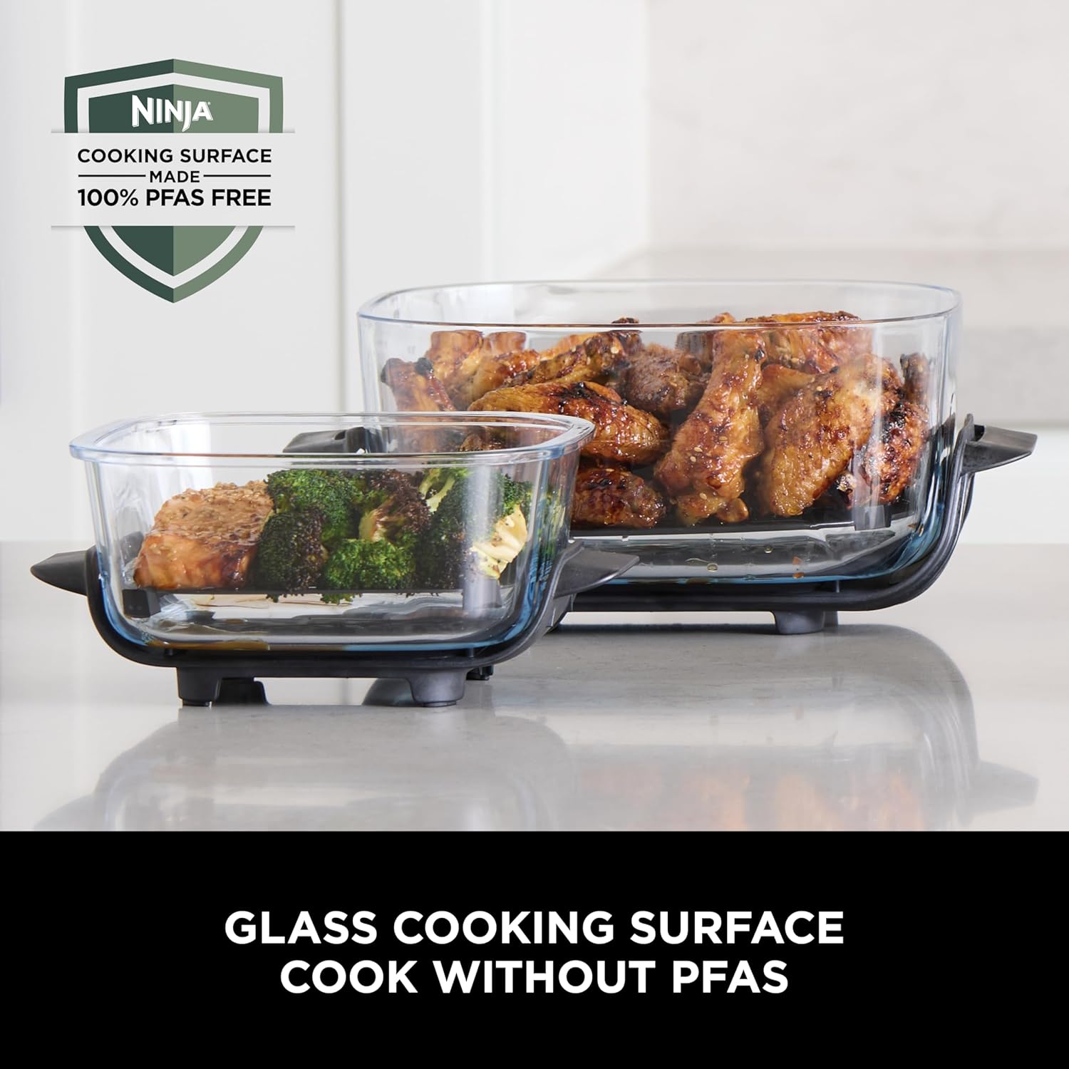 Freidora de aire portátil de vidrio Ninja CRISPi 4 en 1 - FN101UK