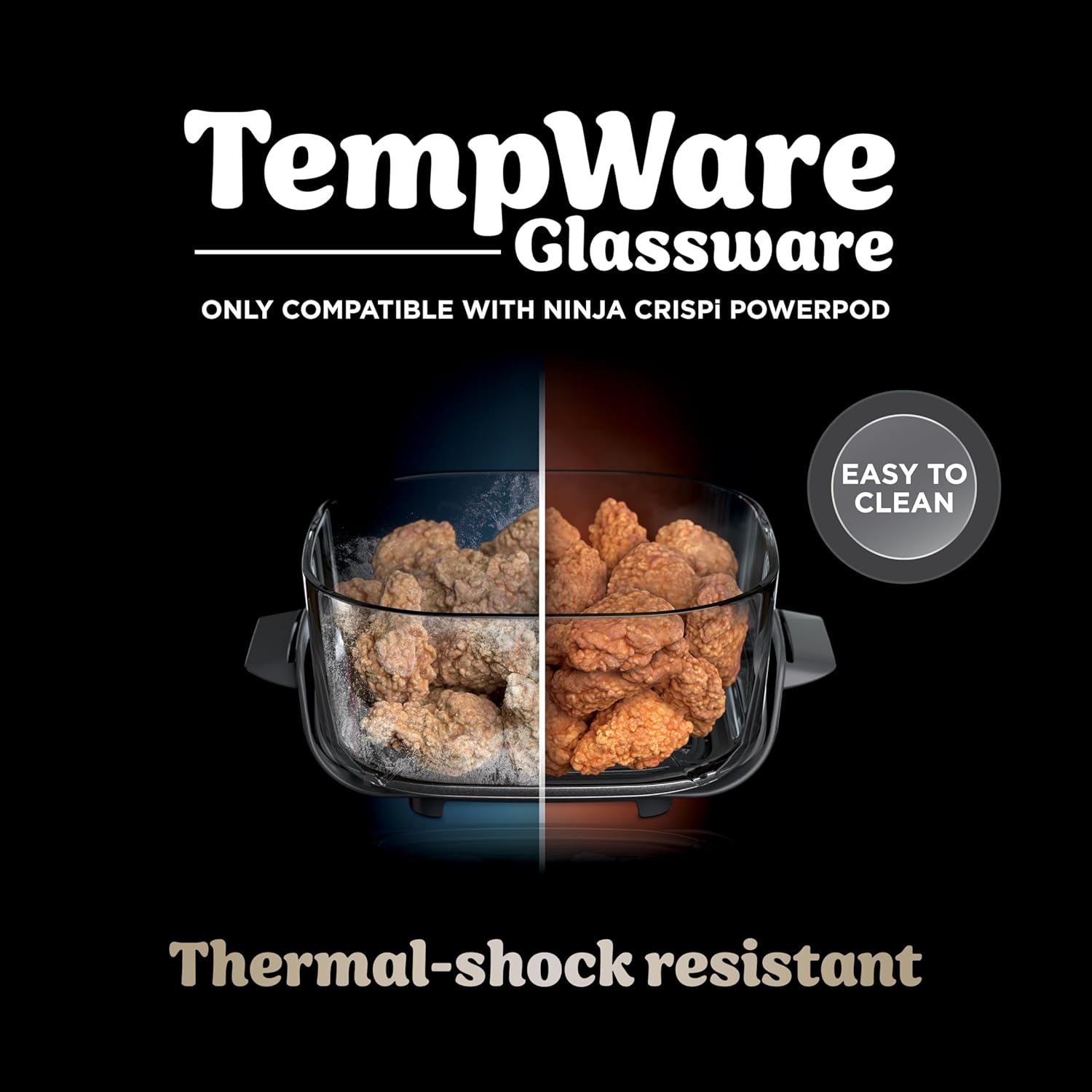 Freidora de aire portátil de vidrio Ninja CRISPi 4 en 1 - FN101UK