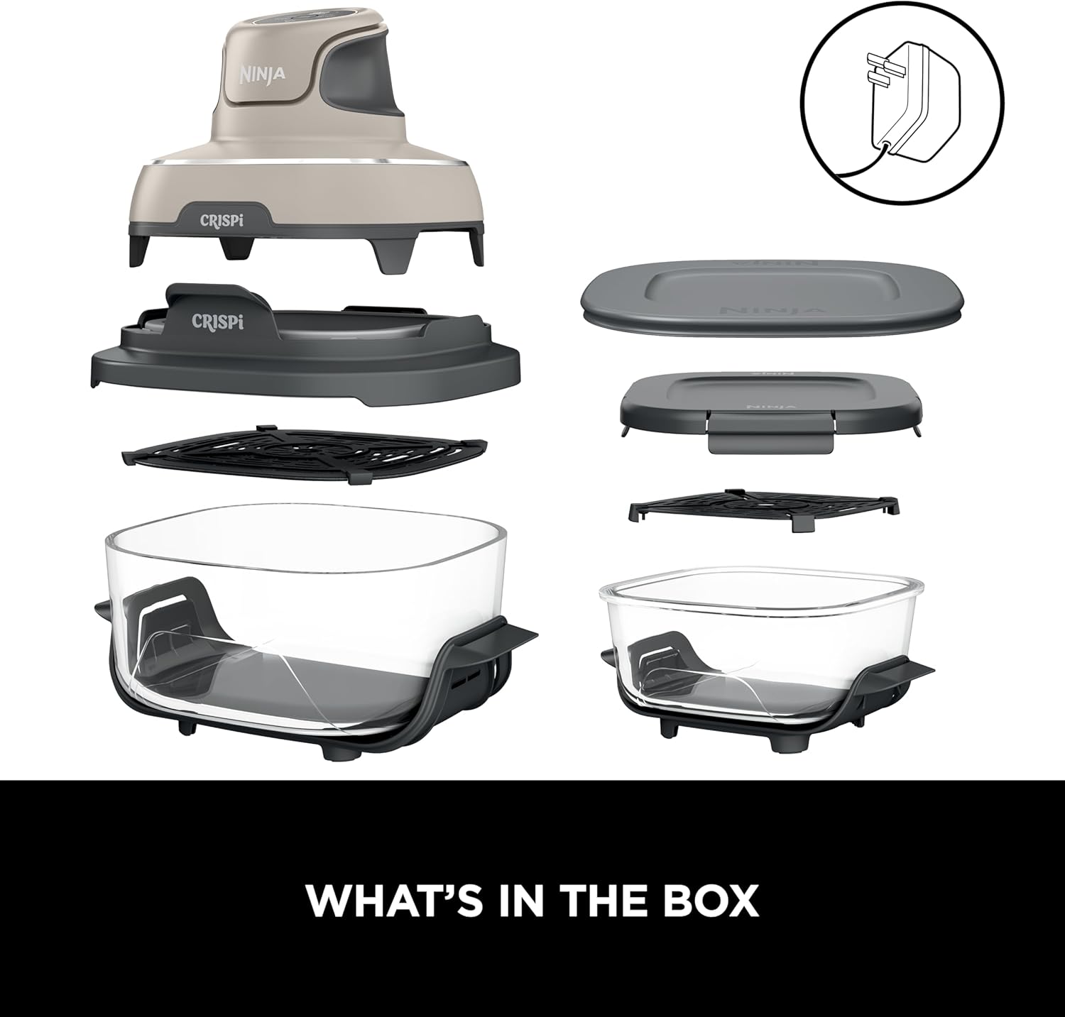 Freidora de aire portátil de vidrio Ninja CRISPi 4 en 1 - FN101UK