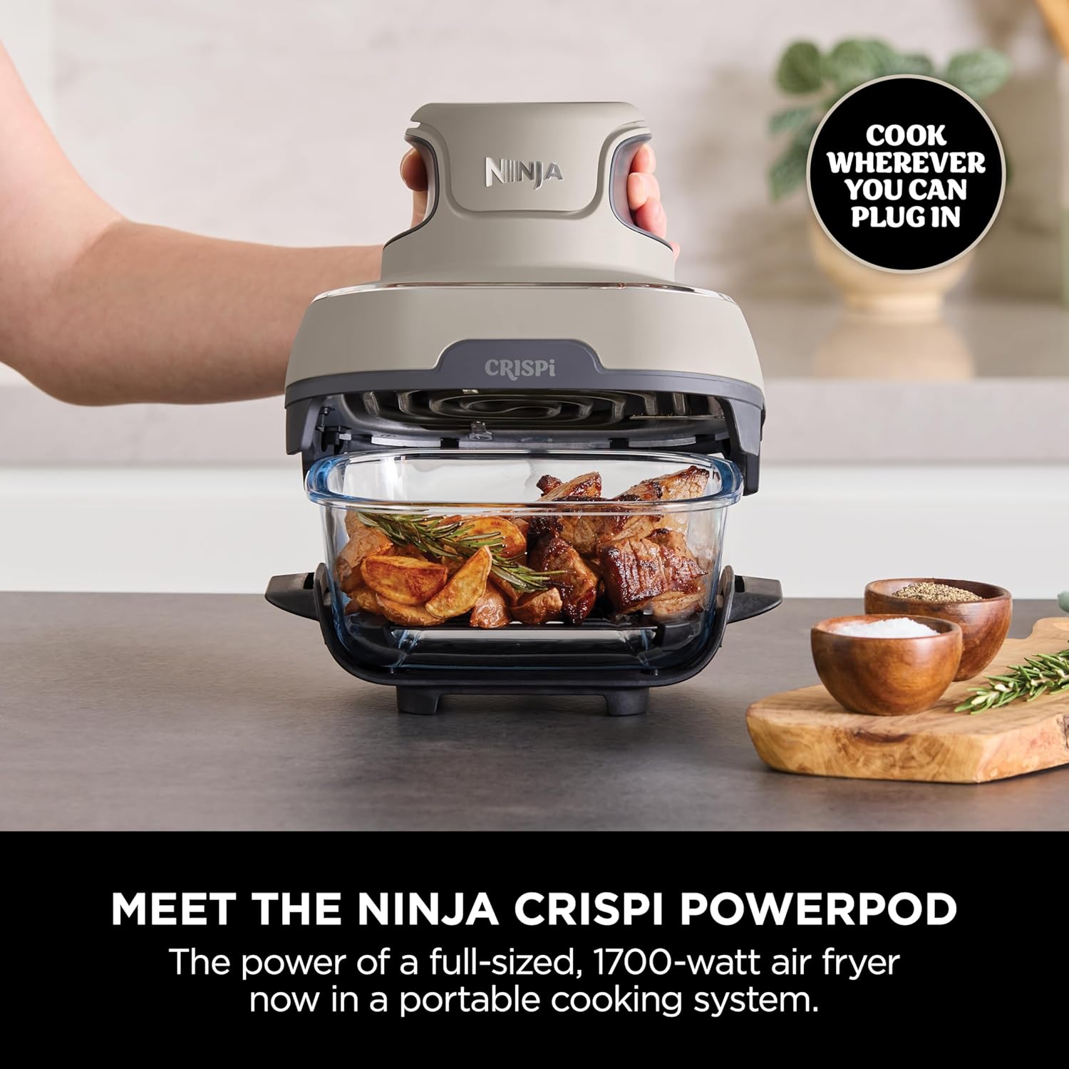 Ninja CRISPi 4-in-1 Portable Glass Air Fryer - FN101UK