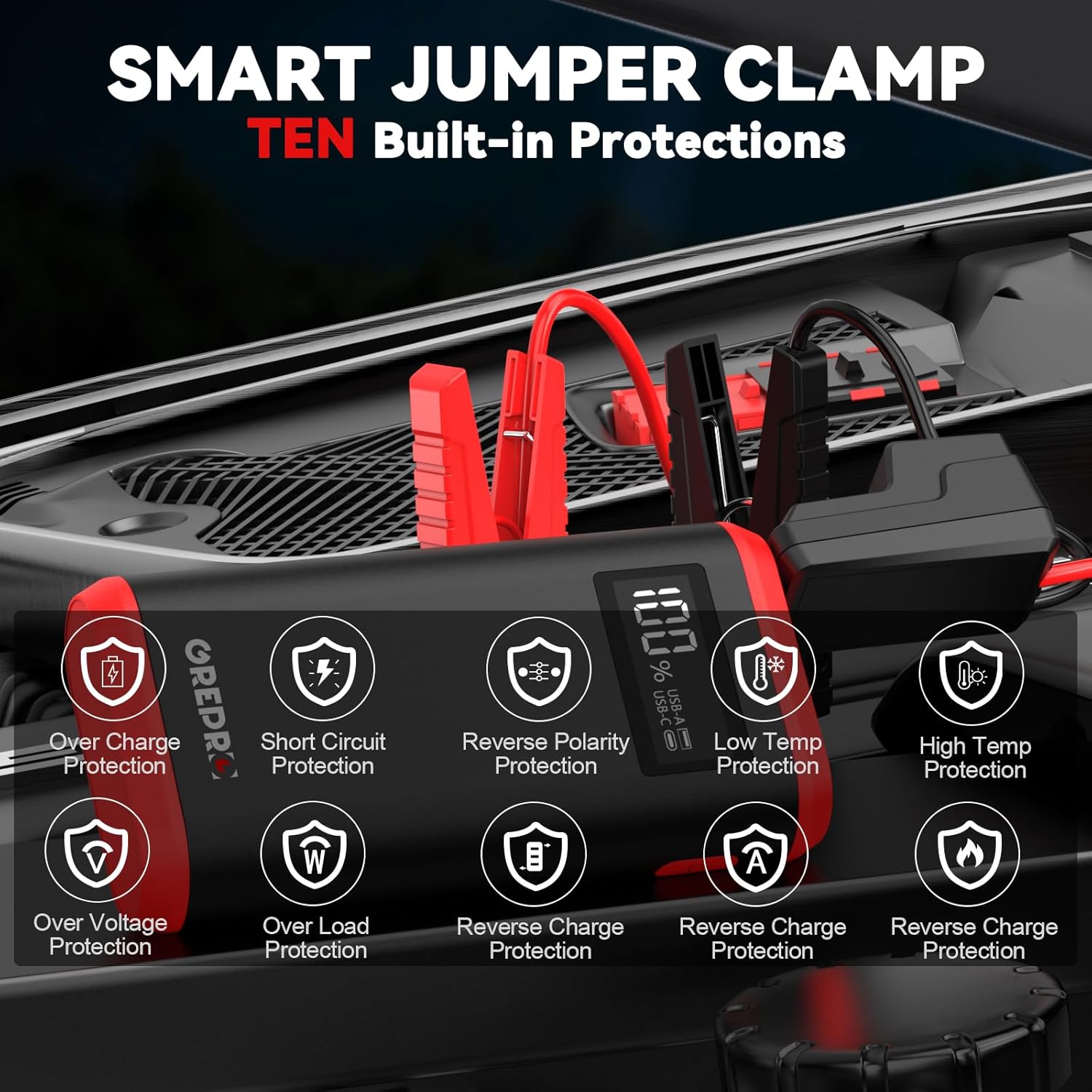 GREPRO Jump Starter Power Pack