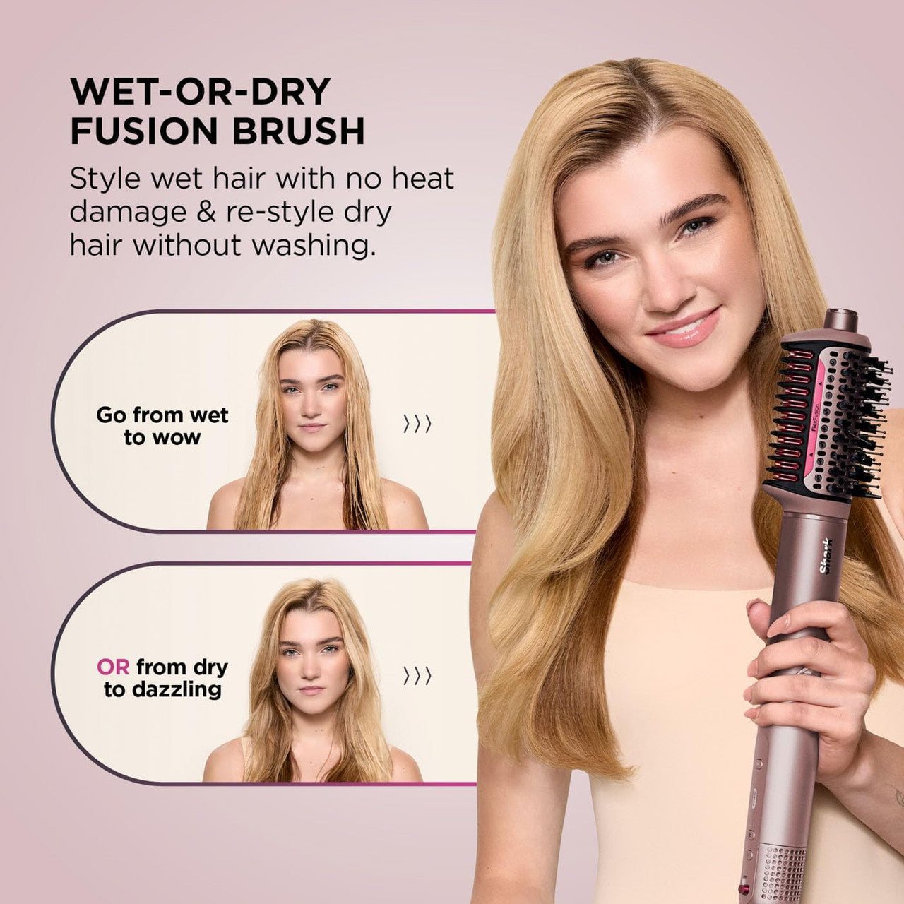 Plancha de pelo Shark FlexFusion Straight 5 en 1, con secador y estuche - HD652SUK