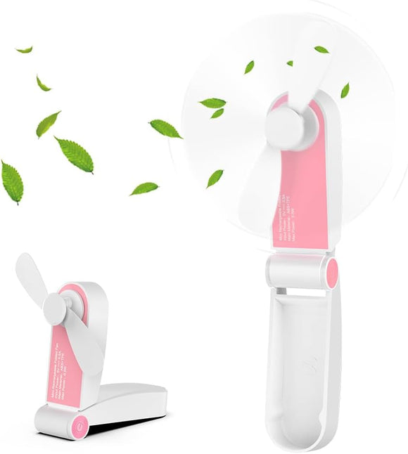 Hianjoo Mini Handheld Fan Soft Blade Fan | Pink