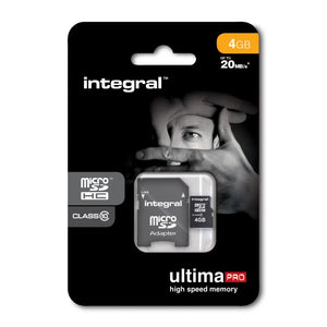 Integral 4GB Micro SDHC MLC FLASH Class 10 20 MB Card | INMSDH4G10-20V2