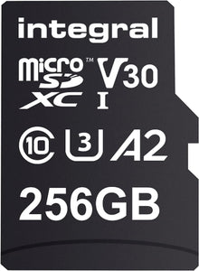 Integral 256GB Pro High Speed 180MB/S MICROSDXC V30 UHS-I U3 Memory Card