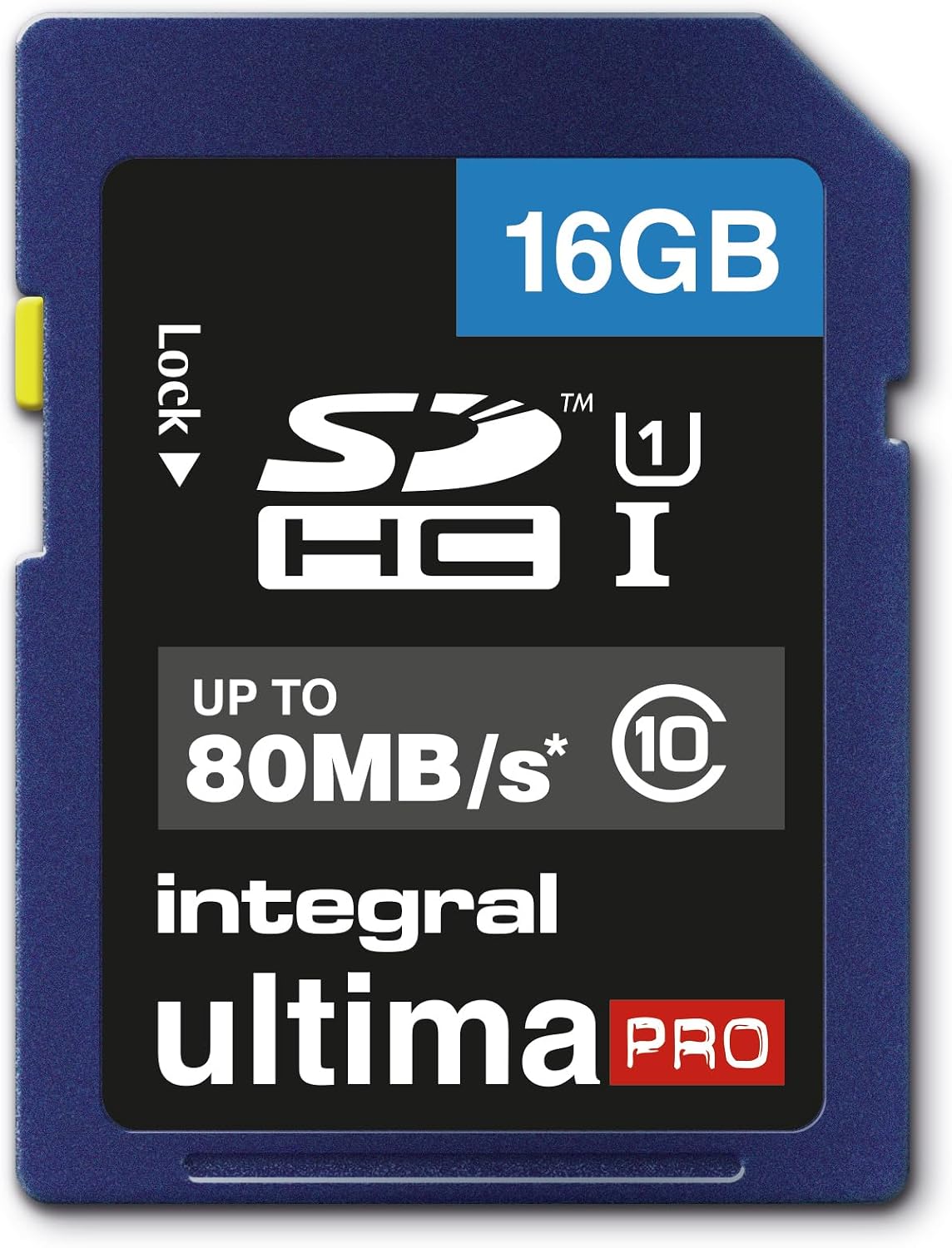 Integral UltimaPro 16 GB SDHC Class 10 Memory Card, up to 80 MB/s, U1