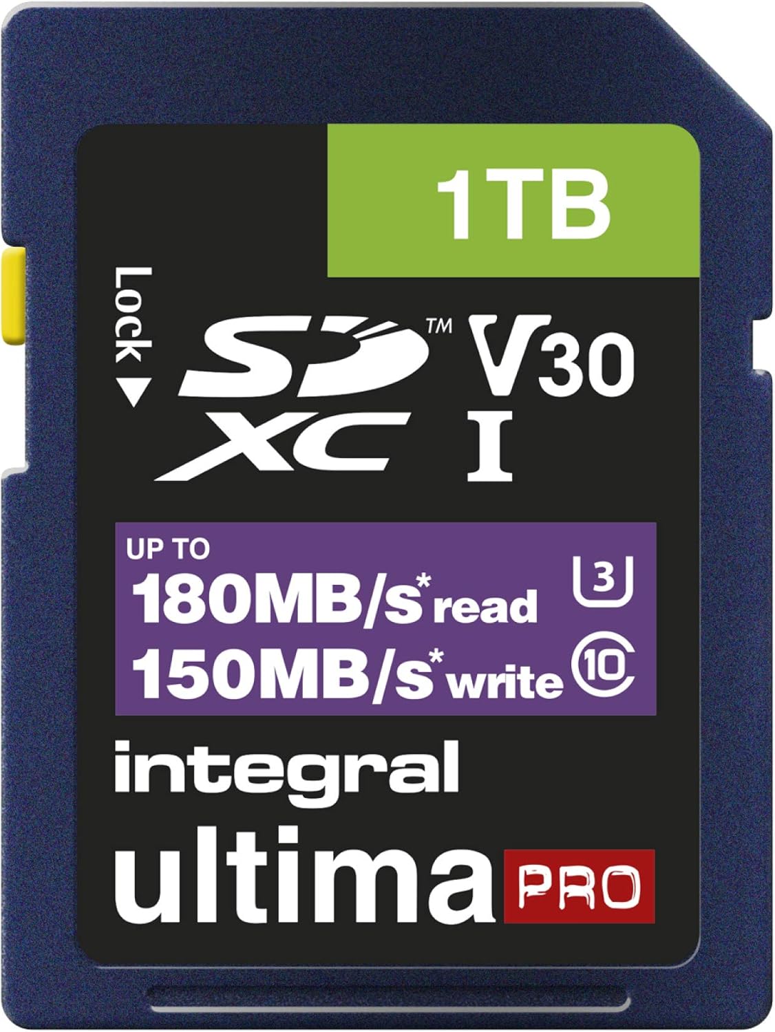 Integral 1TB PRO HIGH SPEED SD CARD 180MB/S SDXC V30 UHS-I U3