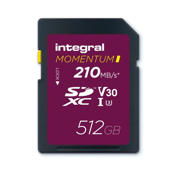 Carte SD Integral Momentum I 512 Go 210 Mo/s SDXC V30 U3