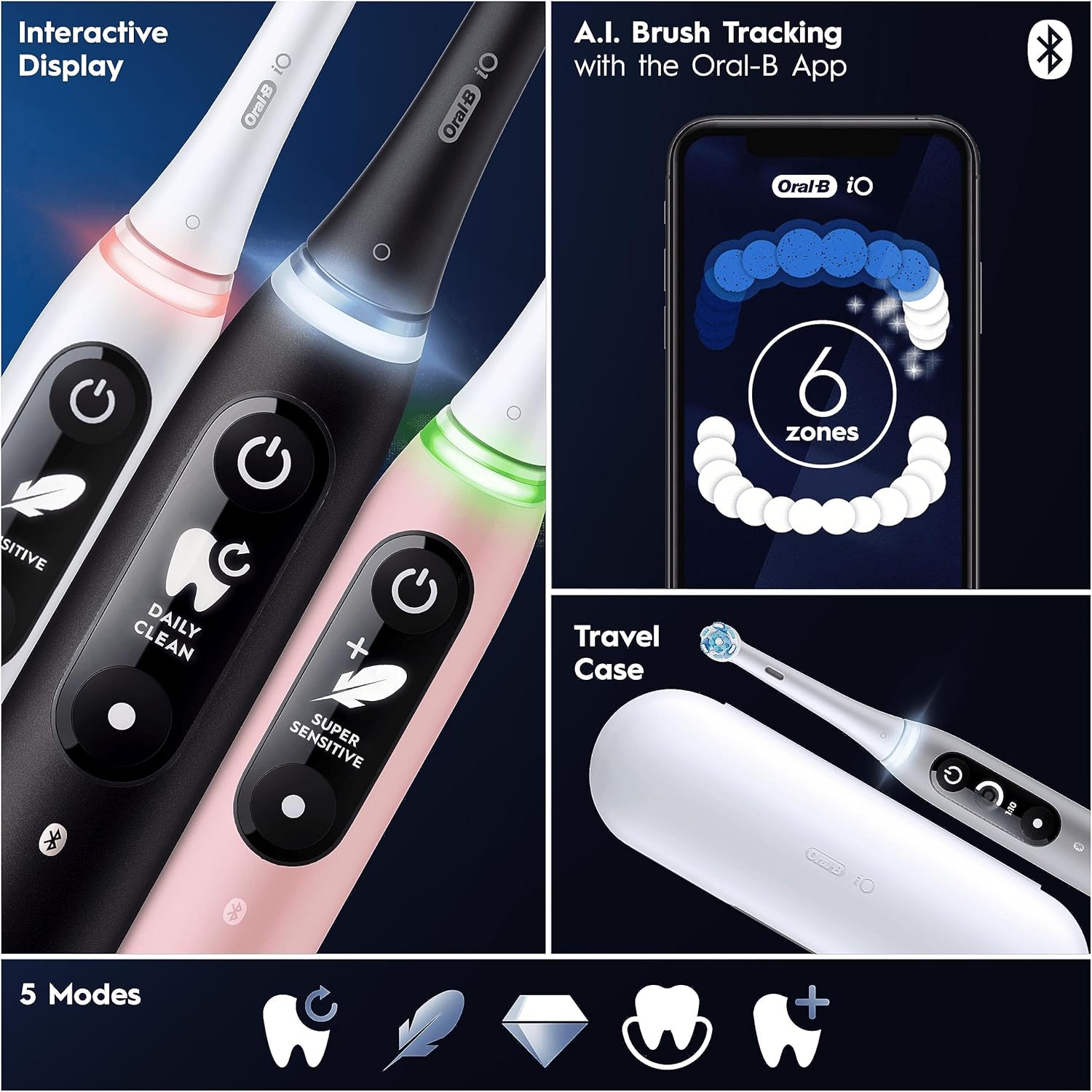 Oral B iO6 Electric Toothbrush with Travel Case - Grey