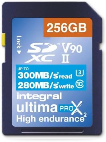 Tarjeta SD Integral UltimaPro X2 de 256 GB (SDHC/XC, hasta 300/280 MB, UHS-II V90) | INSDX256G-300/280U2