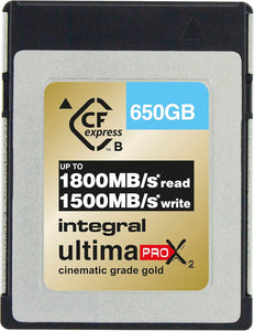 Integral 650GB ULTIMAPRO X2 CFEXPRESS Cinematic GOLD Type B 2.0 Card