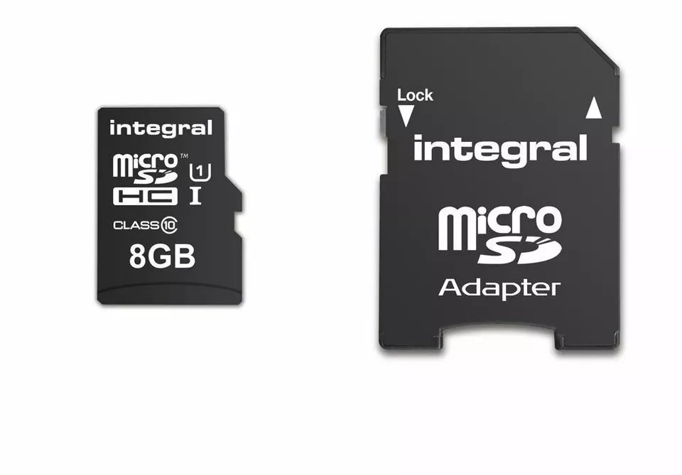 Integral 8GB Micro SDHC Memory Card With SD Adapter