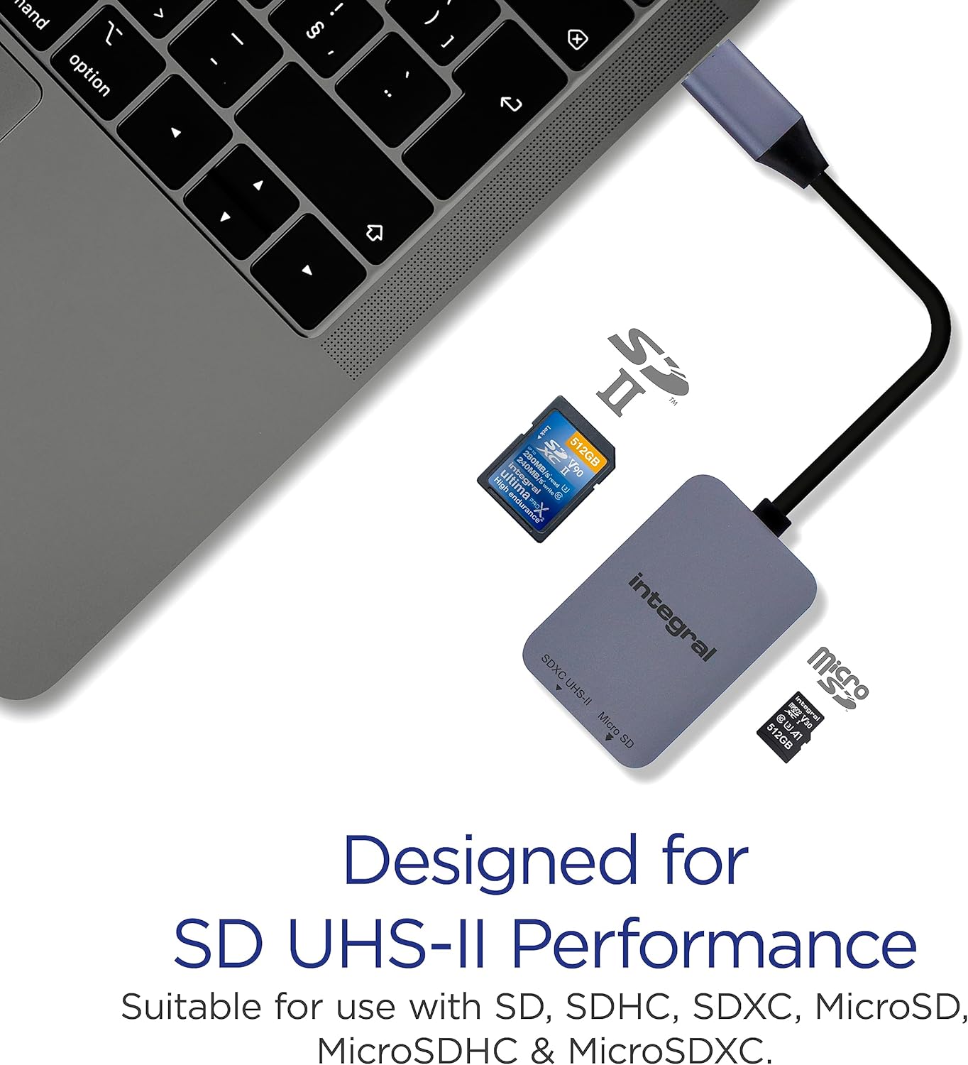 Lector de tarjetas de memoria USB C 3.2 GEN-1 de ranura dual UHS-II SD y UHS-I Micro SD