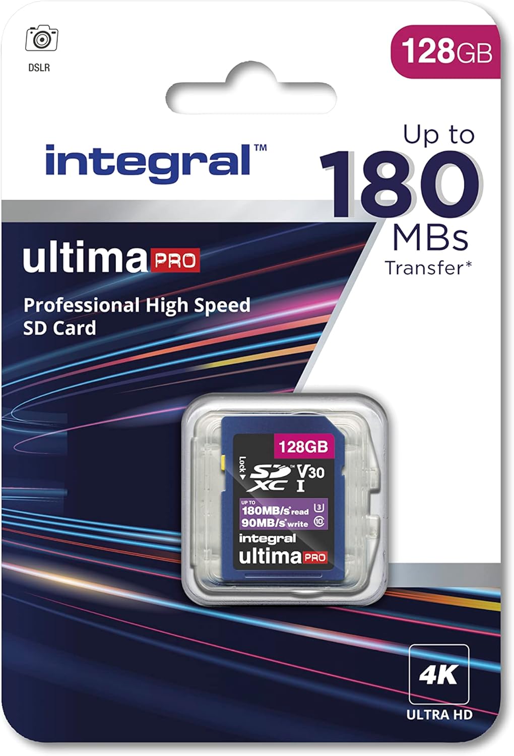 Integral PRO High Speed SD Card 180MB/S SDXC V30 UHS-I U3 | INSDX128G-180V30V2