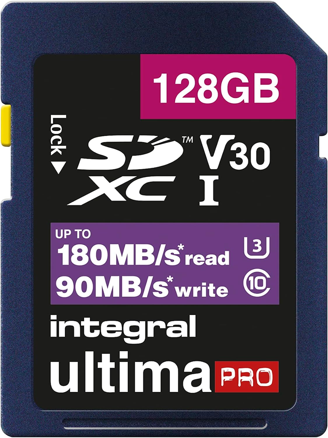 Integral PRO High Speed SD Card 180MB/S SDXC V30 UHS-I U3 | INSDX128G-180V30V2