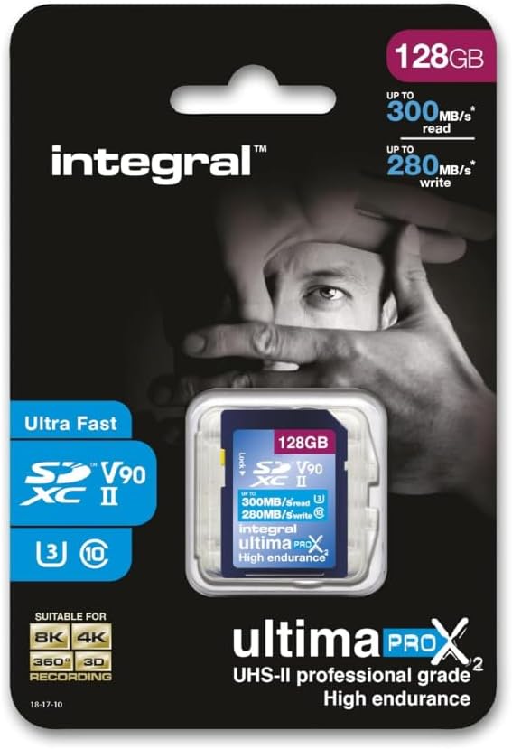 Integral 128GB UltimaPro X2 SD Card SDHC/XC UP TO 300/280 MB UHS-II V90