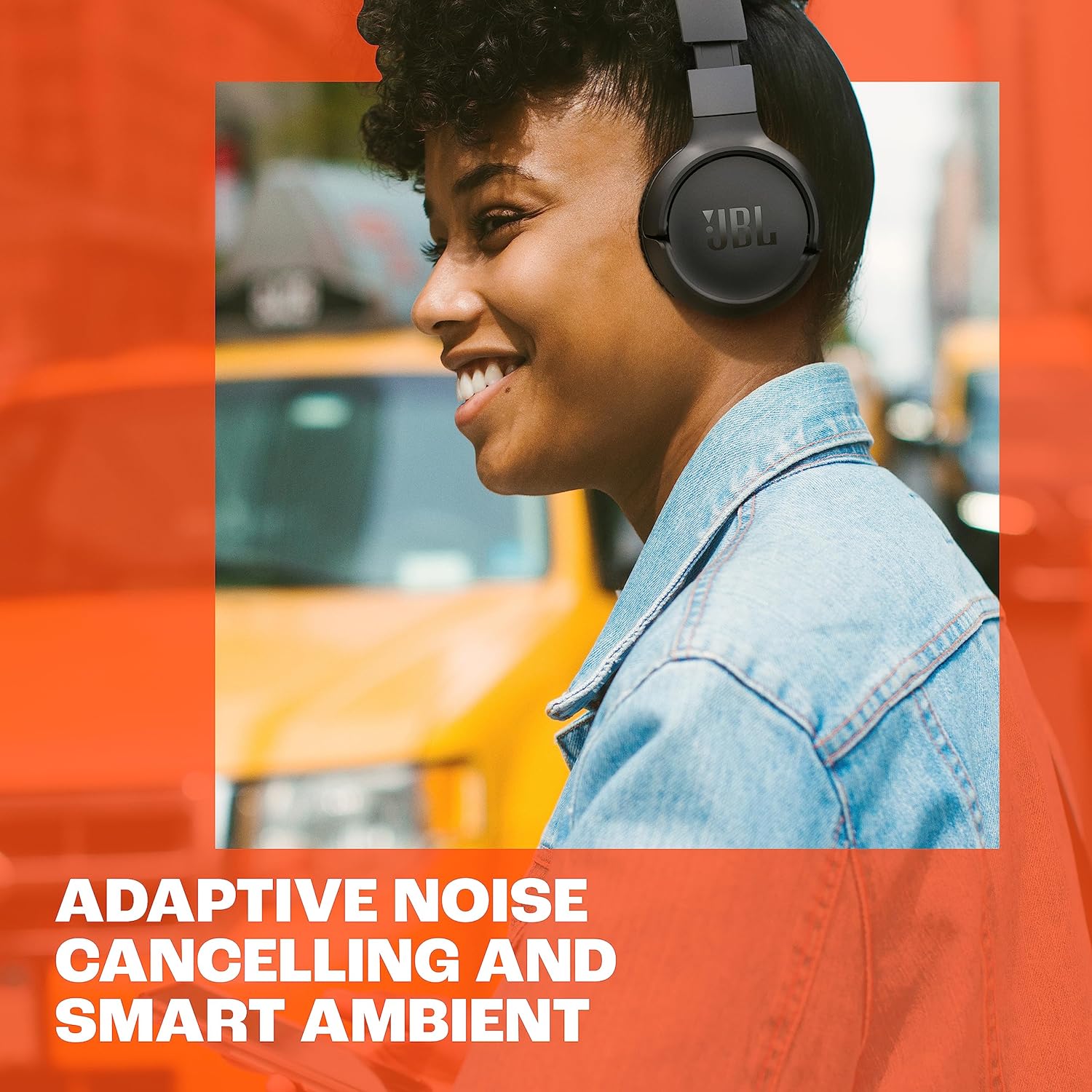 Auriculares inalámbricos supraaurales con cancelación de ruido adaptativa JBL T670NC