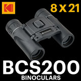Kodak BCS200 8x21 Compact Binocular | Black