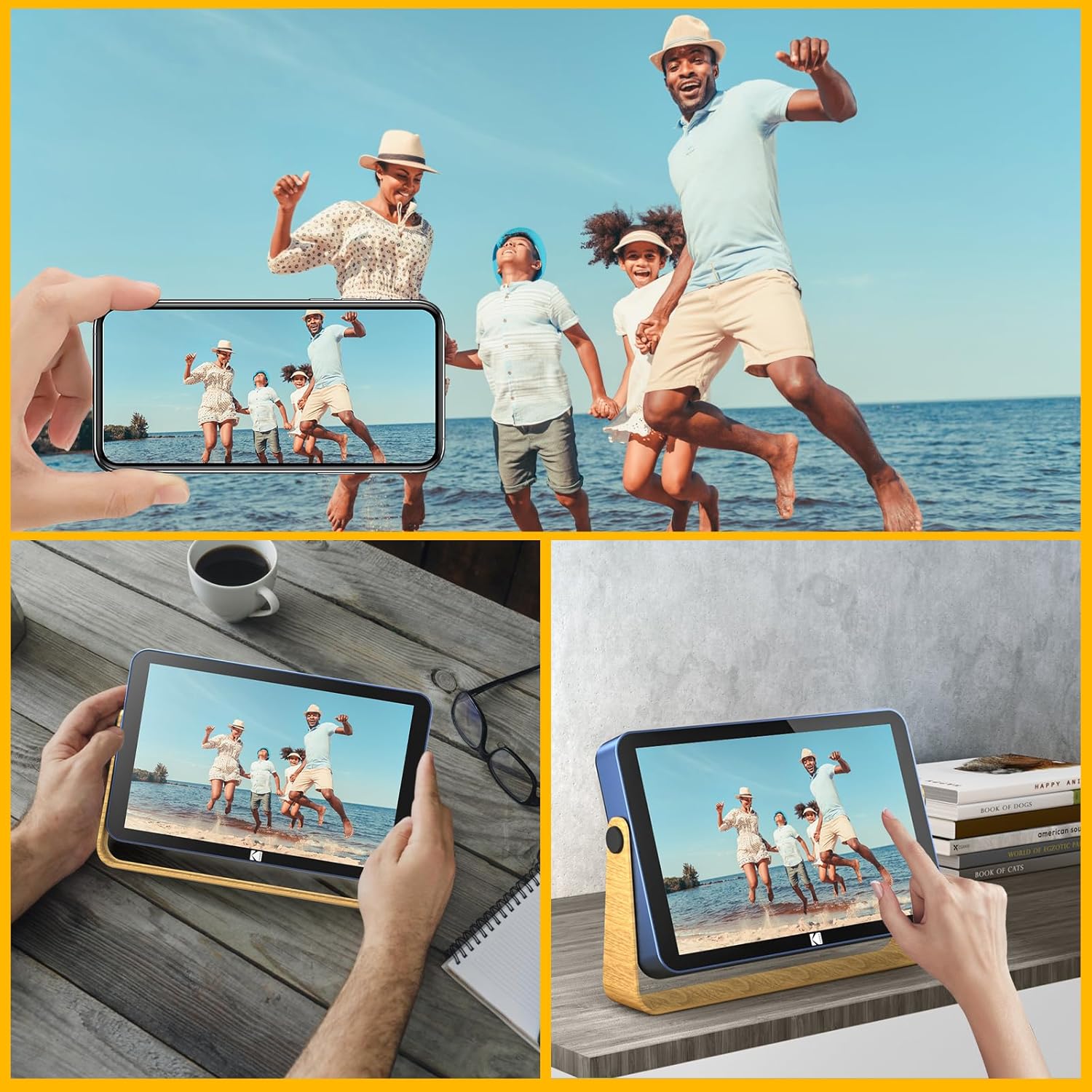 Kodak 10 Inch Digital Metal Photo Frame WiFi - Blue - RWF108HBLUE